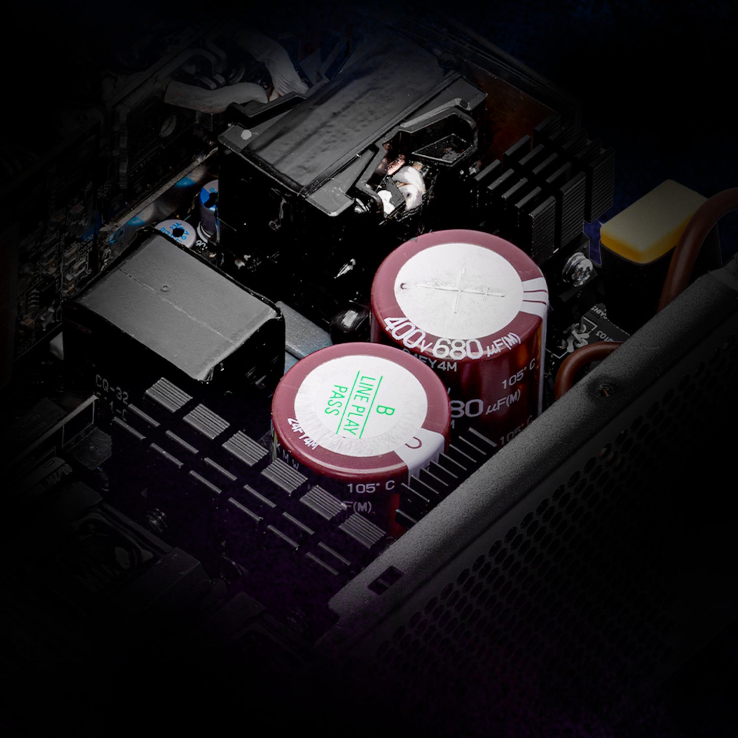 XPG Cybercore II PCIE 5 & ATX 3.0 Power Supply - Full Modular - 80 Plus and Cybenetics Platinum Certified - 100% Japanese 105°C Capacitors