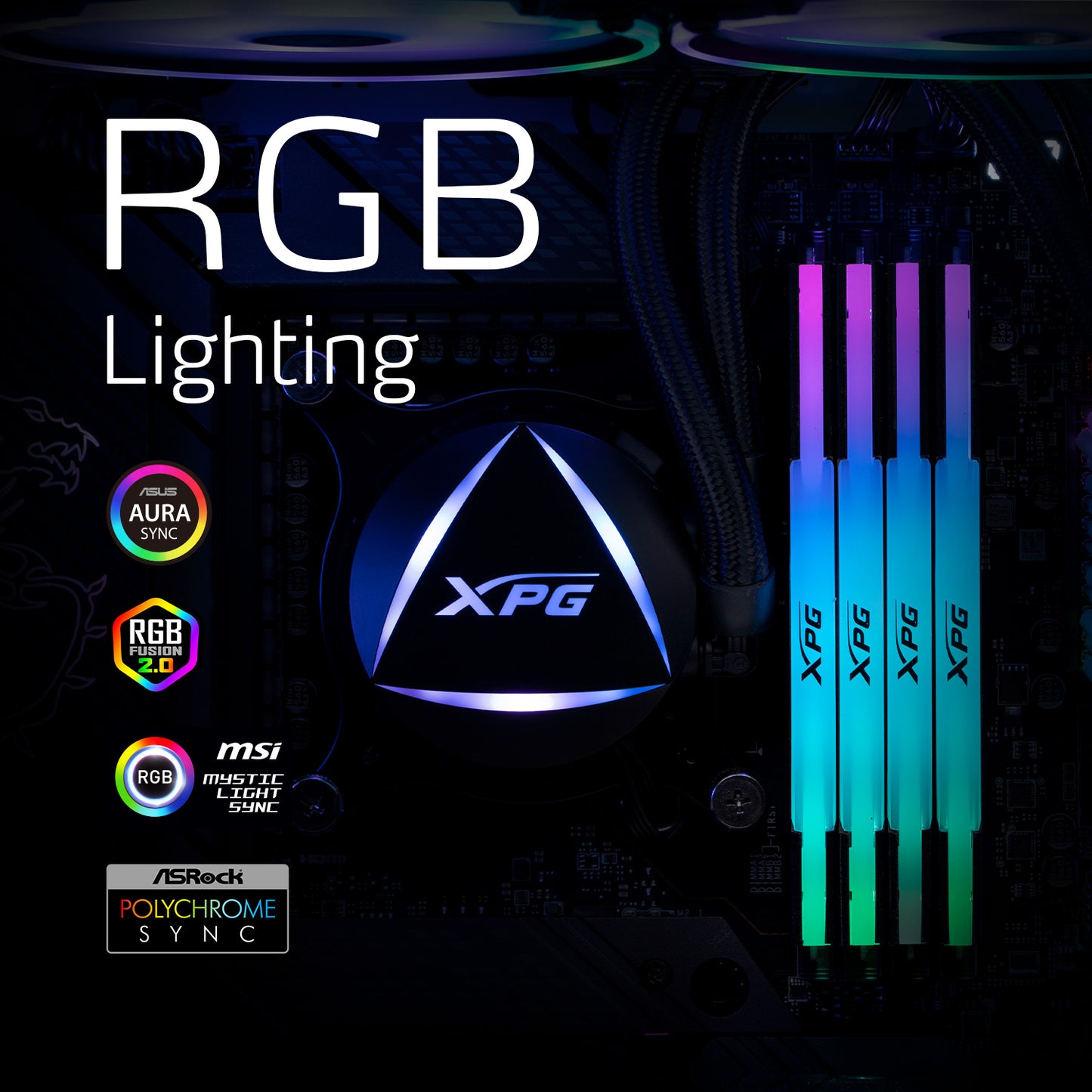XPG Lancer RGB 7200MHz 32GB (2x16GB) CL34 DDR5 Dual Channel RAM Kit White Heatsink