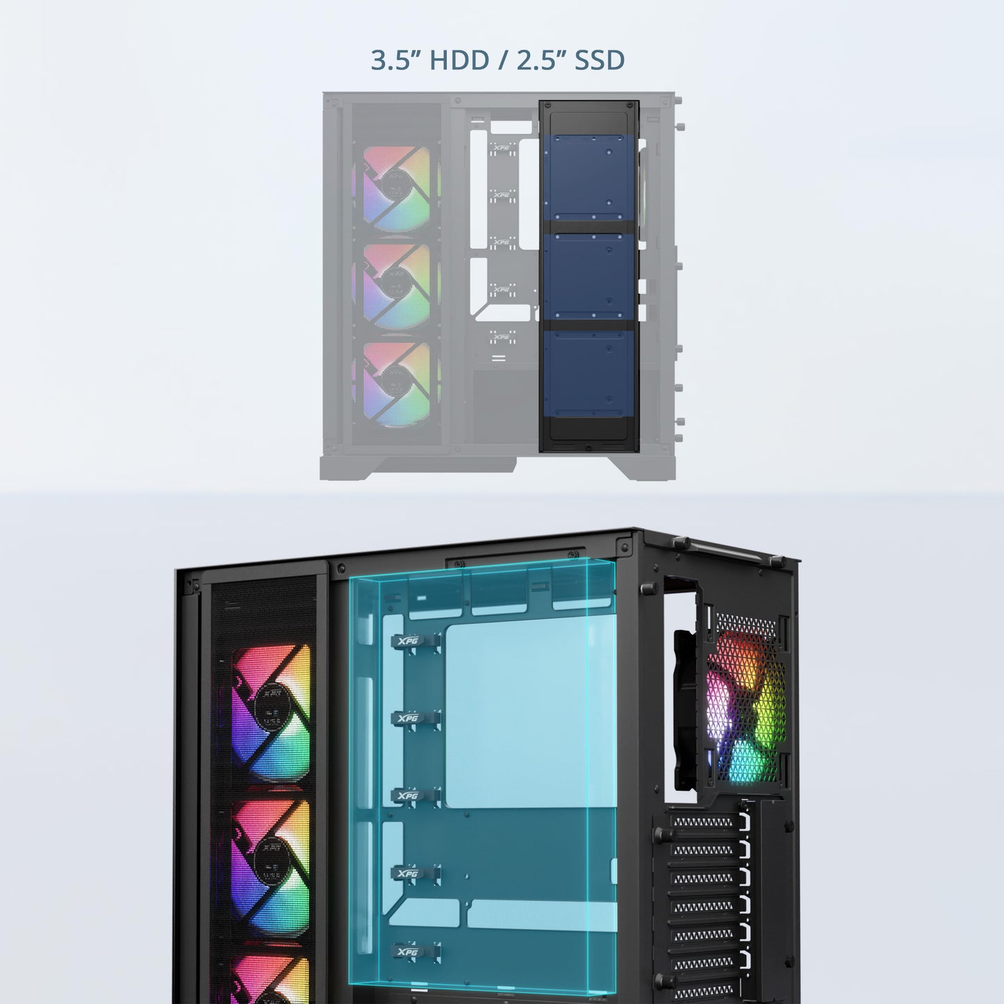 XPG Invader X Mid-Tower Gaming ATX PC Case with Panoramic View, Tempered Glass Panels, and RGB Lighting Black - XPG Shop