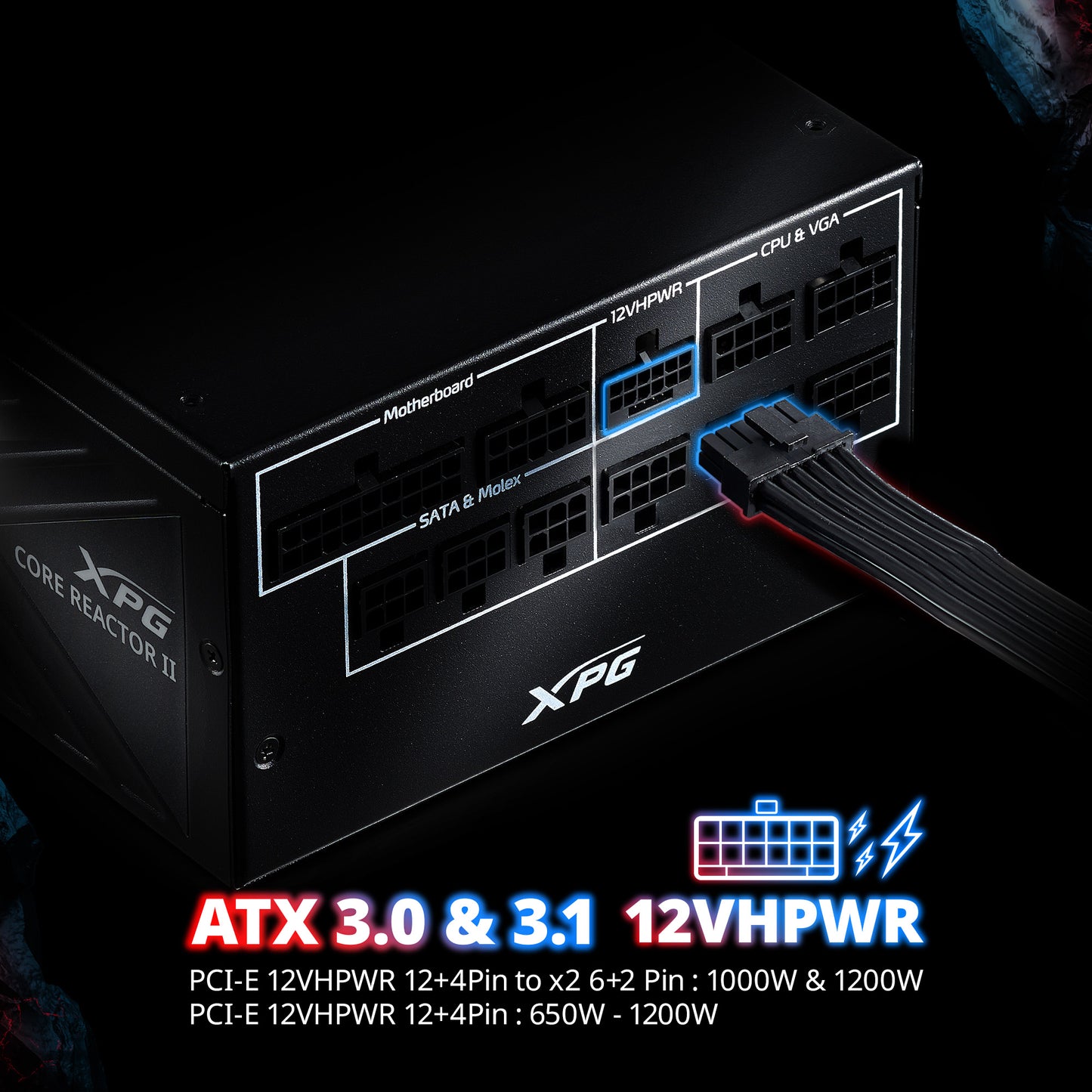 XPG Core Reactor II Modular PSU: ATX3.0-80 Plus Gold - ATX - Fully Modular Power Supply - 10 Year Warranty
