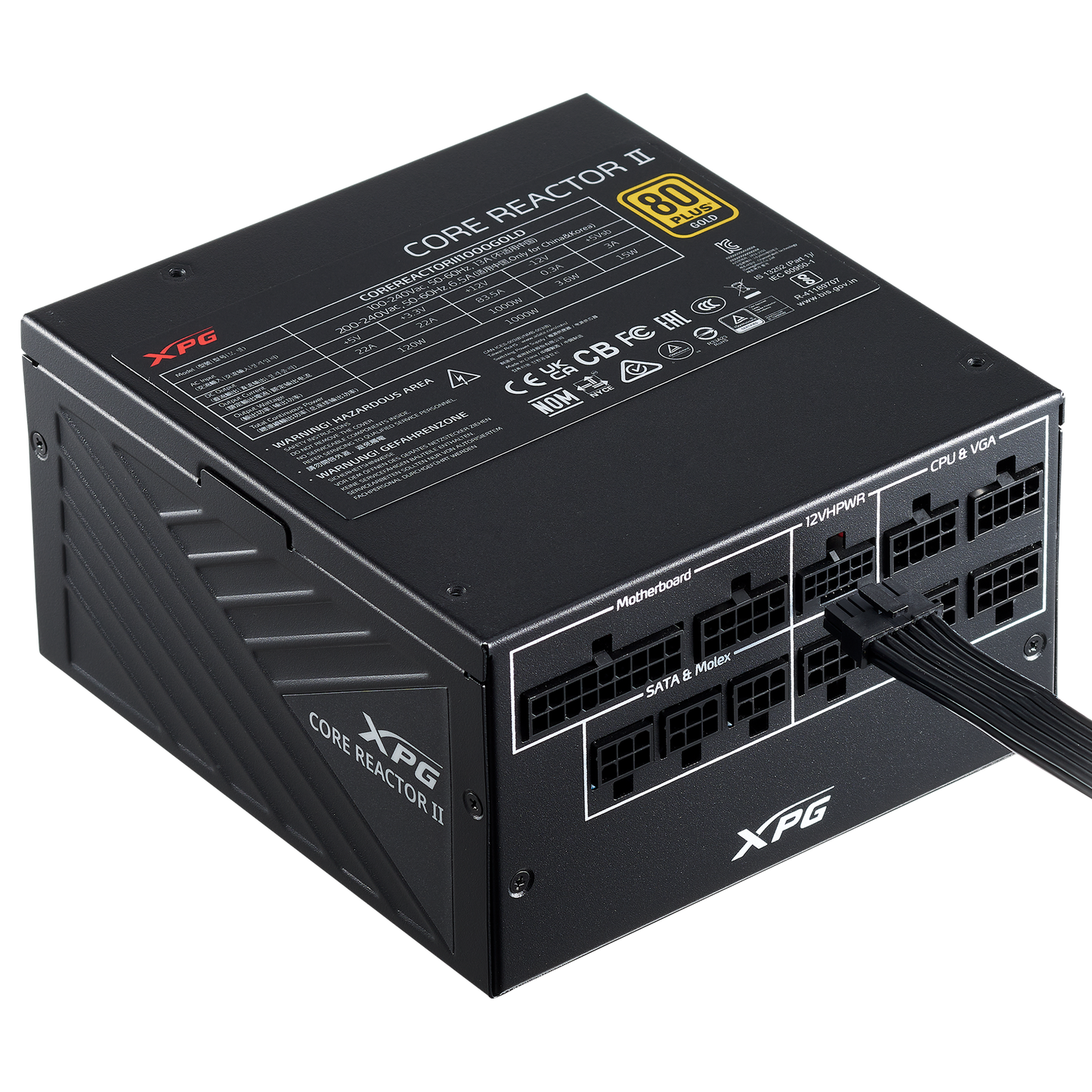 XPG Core Reactor II Modular PSU: ATX3.0-80 Plus Gold - ATX - Fully Modular Power Supply - 10 Year Warranty