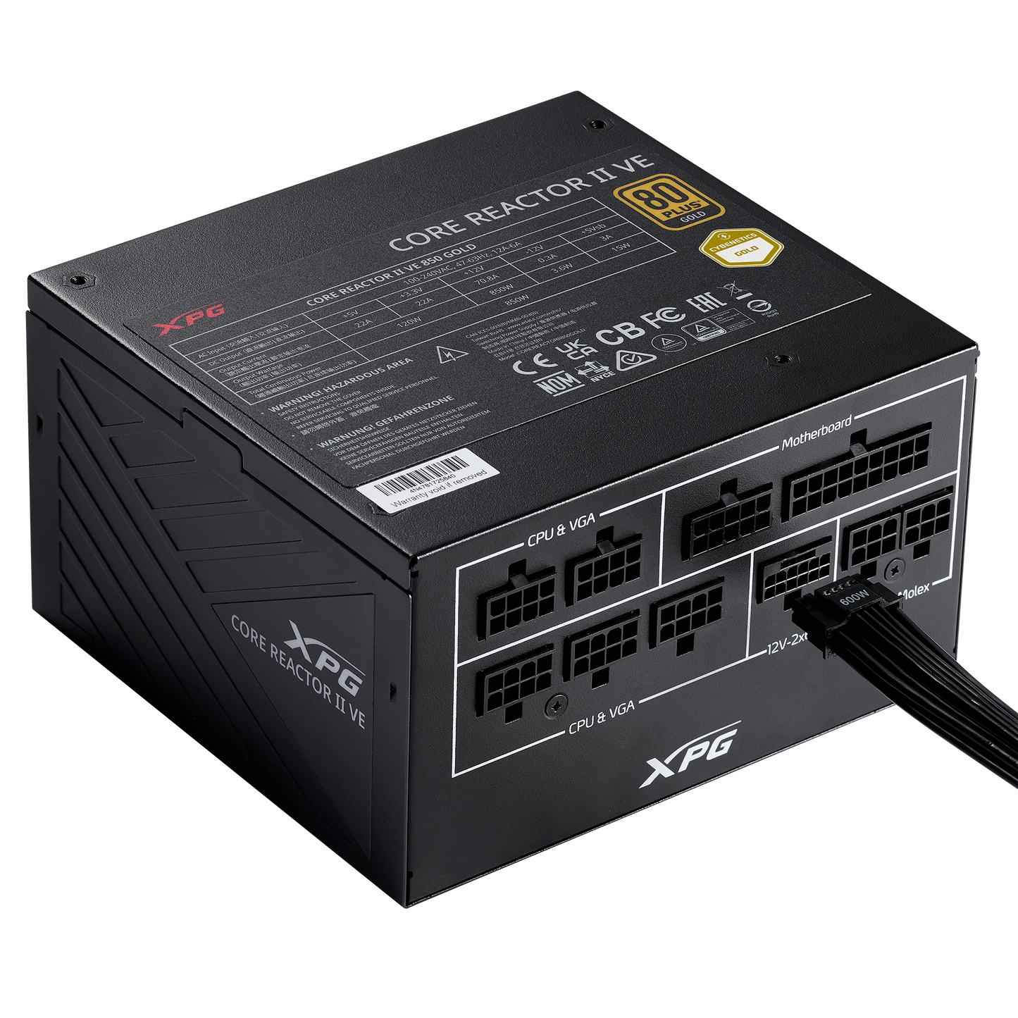 XPG CORE Reactor II VE, 80 Plus Gold PSU, ATX 3.1 / EPS v2.92