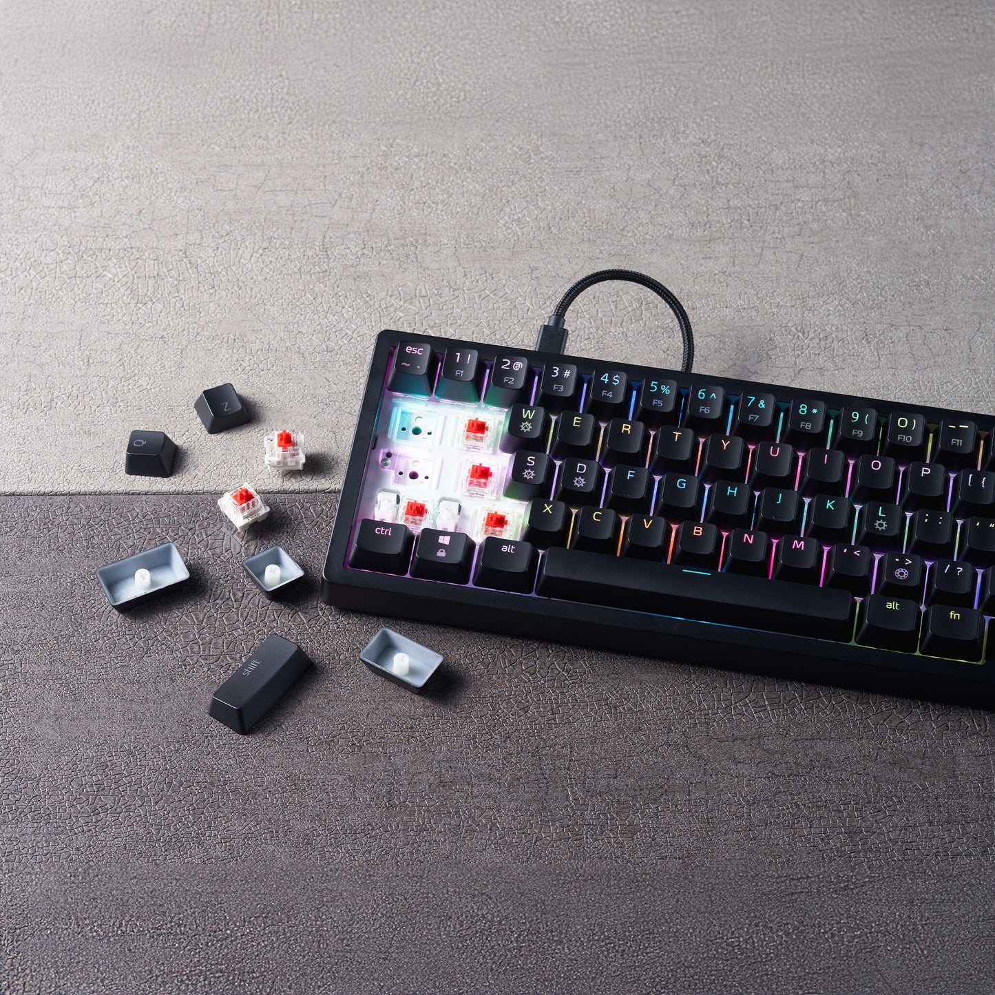 XPG Sorcerer Mini Black 65% Form Factor Triple Layered Damping Foam 66 Keys (ANSI)/67 Keys(ISO) Detachable USB