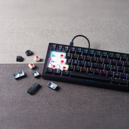 XPG Sorcerer Mini Black 65% Form Factor Triple Layered Damping Foam 66 Keys (ANSI)/67 Keys(ISO) Detachable USB