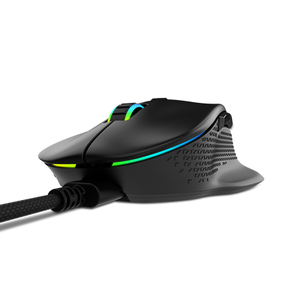 XPG ALPHA Wired Gaming Mouse - Black w/ RGB + Omron Switches | USB-C Connection | 6 Programmable Buttons PAW 3335 Sensor